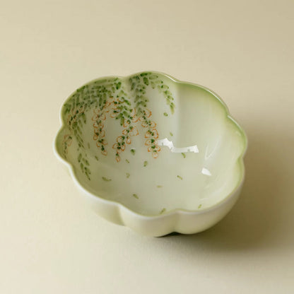 Pastel Ceramic Cup with Hand‑Painted Wisteria – Gentle Green Ombre Elegance | Zen Ara Grove