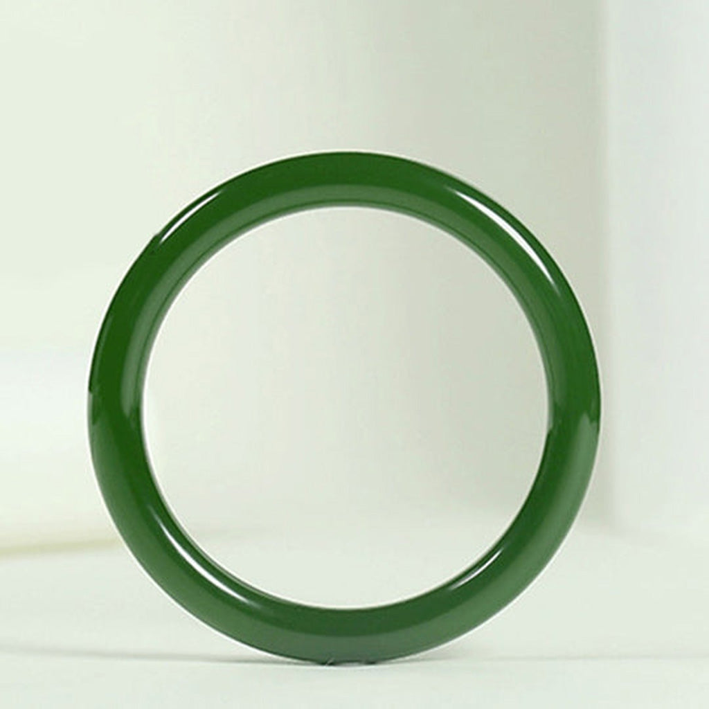 Serene Fortune – Slim Jade Bangle of Blessing and Longevity | Zen Ara Grove