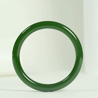 Serene Fortune – Slim Jade Bangle of Blessing and Longevity | Zen Ara Grove