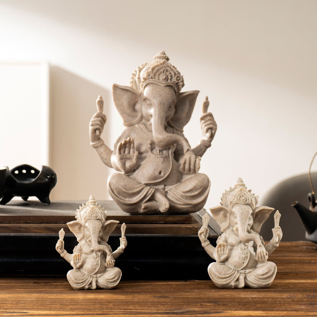 Sandstone Ganesha Statue – Symbol of Wisdom and Good Fortune | Zen Ara Grove