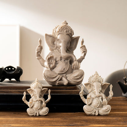 Sandstone Ganesha Statue – Symbol of Wisdom and Good Fortune | Zen Ara Grove