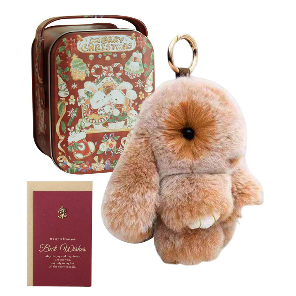 Fluffy Bunny Keychain – Symbol of Warm Blessing | Zen Ara Grove