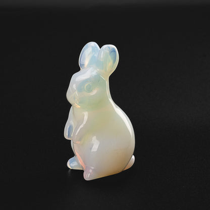 Hand‑Carved Natural Crystal Bunny – Brings Calm Energy and Joy | Zen Ara Grove