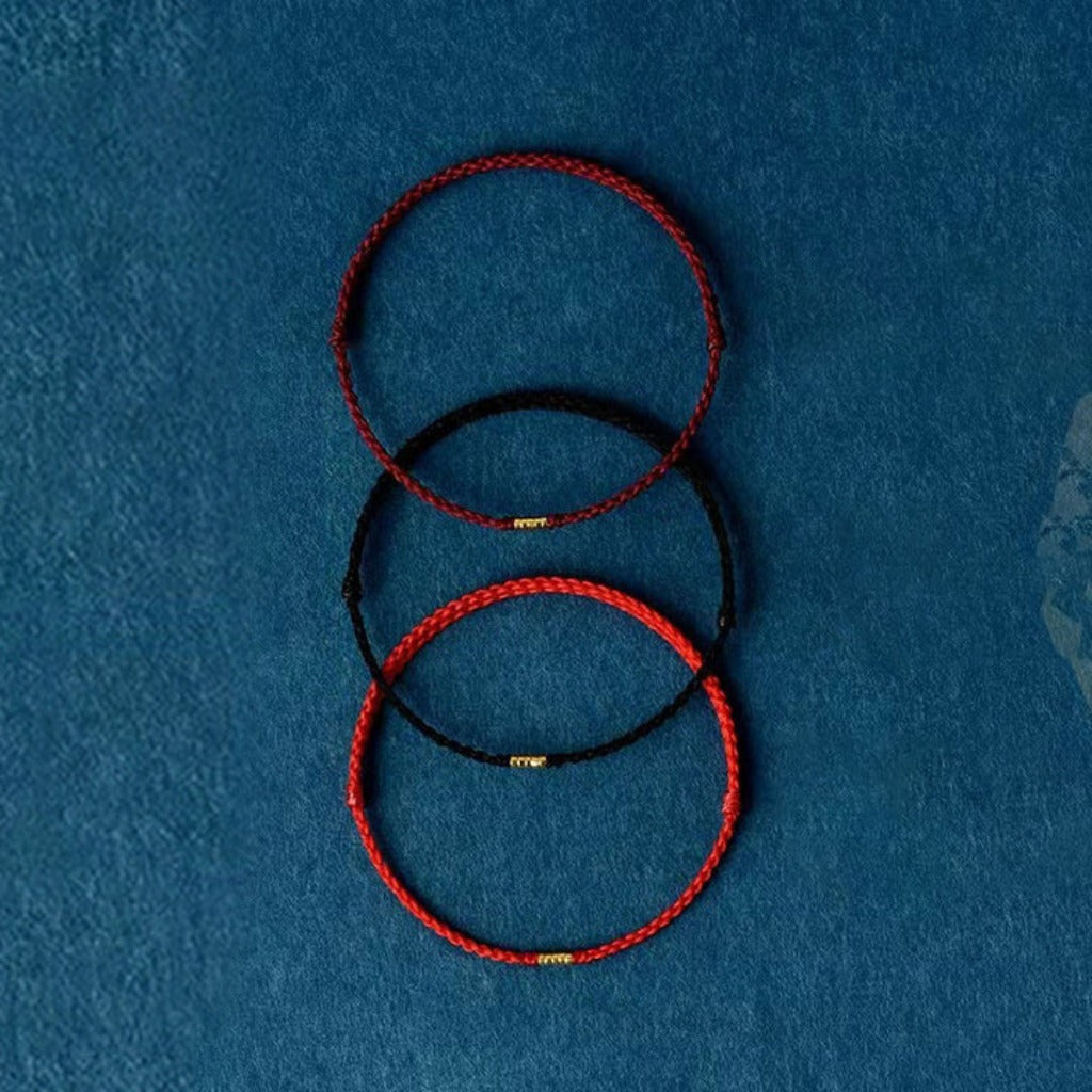 Fully Square Knot Woven Rope with Bead Accents Adjustable Fit – Four-Fold Harmony and Prosperity | Zen Ara Grove