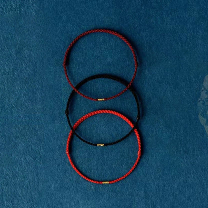 Fully Square Knot Woven Rope with Bead Accents Adjustable Fit – Four-Fold Harmony and Prosperity | Zen Ara Grove