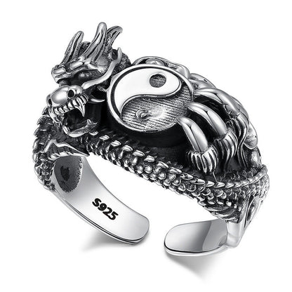 Limited Time Offer ·Yin-Yang Dragon Claw Open Ring – Brass, Symbol of Balance & Prosperity | Zen Ara Grove