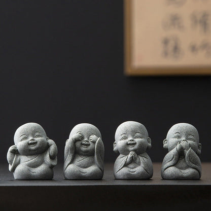 Limited-Time Offer — The Four Little Zen Monks 4-Piece Set | Save 60% | Zen Ara Grove
