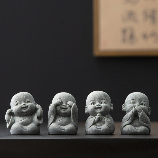 Limited-Time Offer — The Four Little Zen Monks 4-Piece Set | Save 60% | Zen Ara Grove
