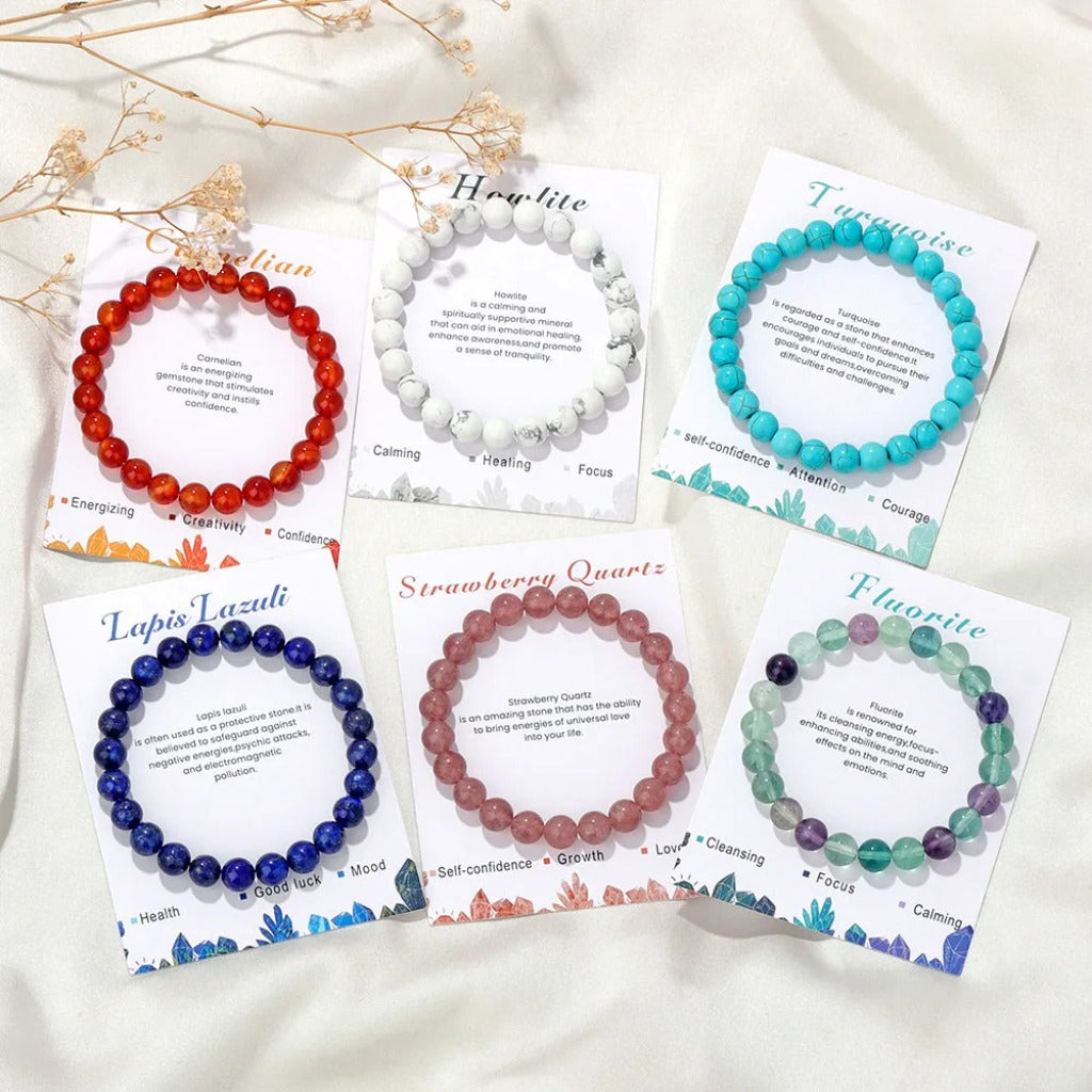 Crystal Beaded Bracelet with Elastic Cord – Handmade Design | Zen Ara Grove