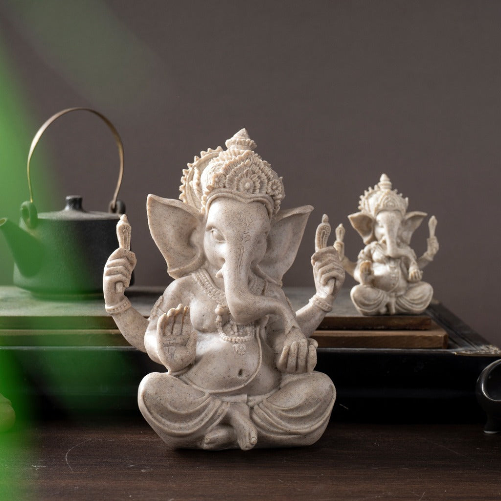 Sandstone Ganesha Statue – Symbol of Wisdom and Good Fortune | Zen Ara Grove