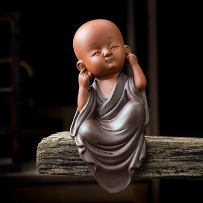 Ceramic “Three No Evils” Monk Figurines – Symbol of Wisdom, Purity & Mindfulness | Zen Ara Grove