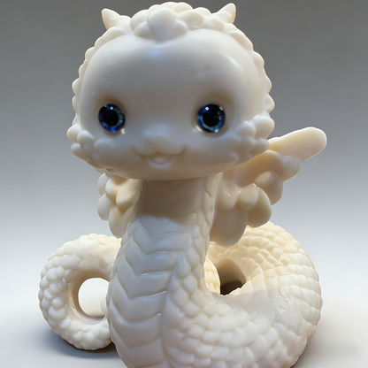 Hand-Carved Tagua Snake King Figurine – Symbol of Wisdom, Transformation & Natural Beauty | Zen Ara Grove