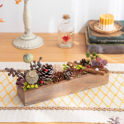 Handmade Silk Blossom Décor with Wooden Planter – Serenity in Bloom | Zen Ara Grove