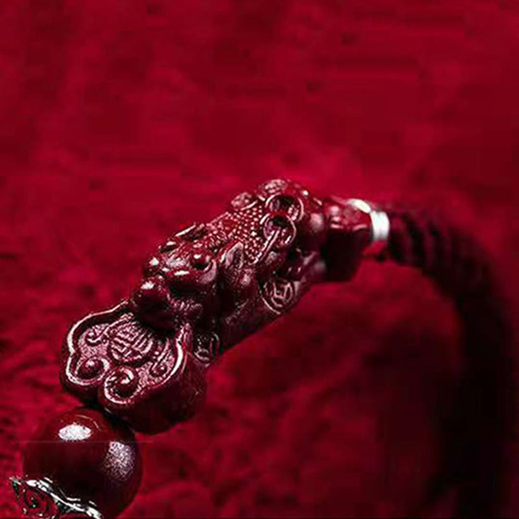 Handmade Pixiu Cinnabar Bracelet for Wealth Good Luck and Protection | Zen Ara Grove