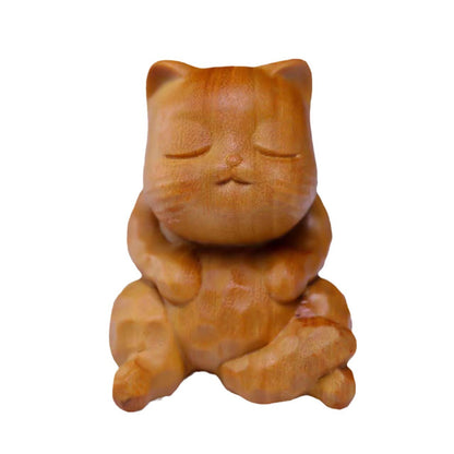 TODAY ONLY! Mini Cute Sitting Cat Sandalwood Protection Home Decoration  | Zen Ara Grove