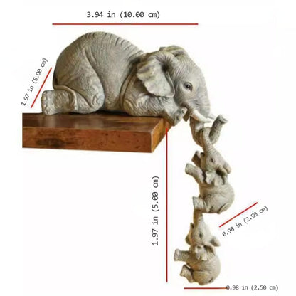 Elephant Family Figurines – Mother and Two Calves, Symbol of Love & Protection | Zen Ara Grove