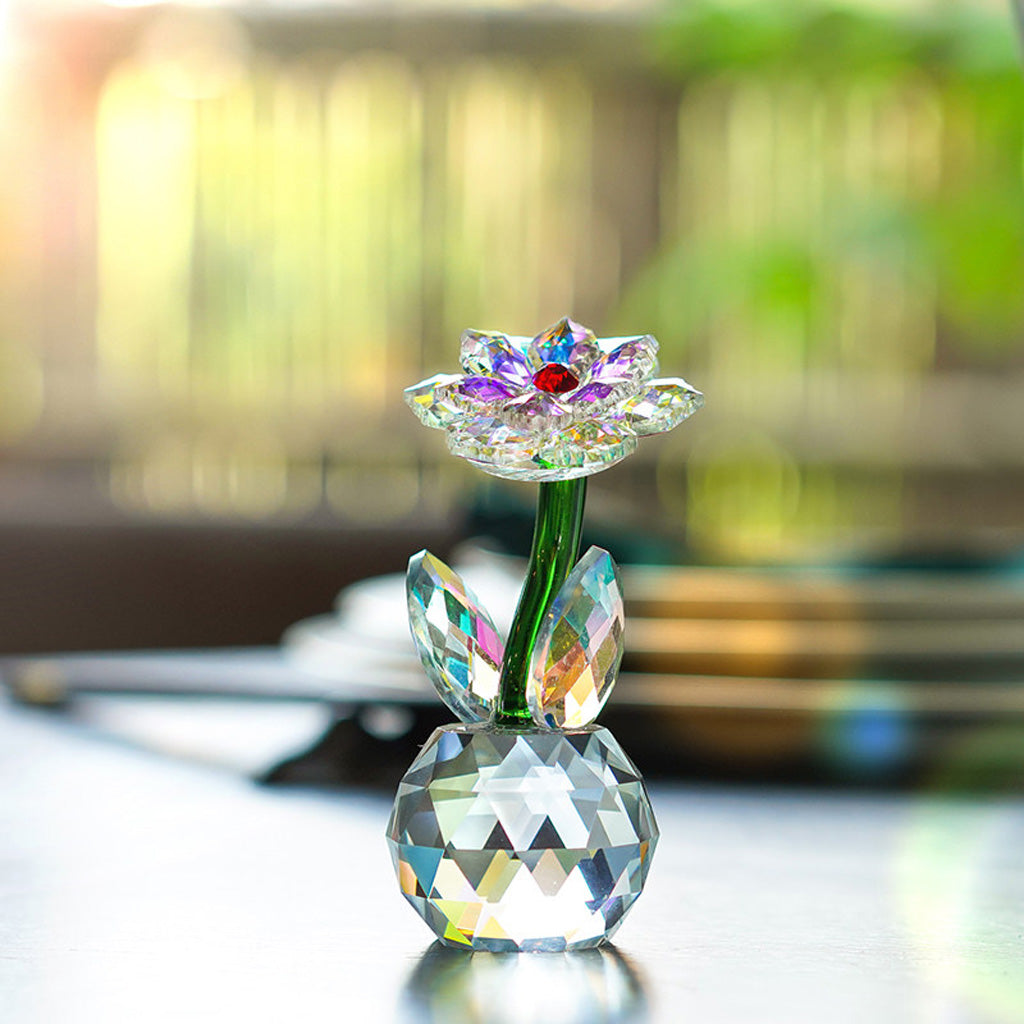 Crystal Glass Sunflower – Blooming with Rainbow Light and Endless Warmth | Zen Ara Grove
