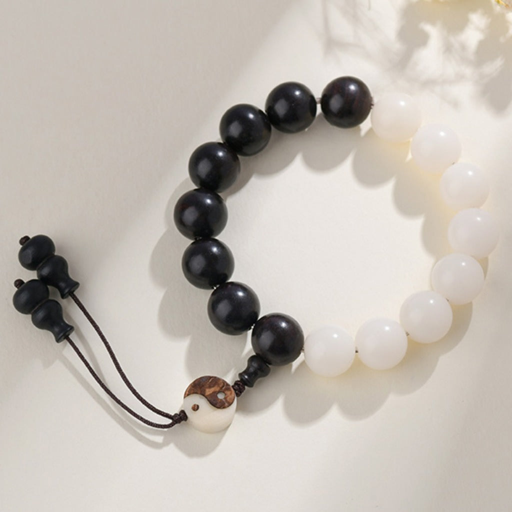 Zen Yin-Yang Bodhi Ebony Beads Bracelet – Balance & Protection | Zen Ara Grove