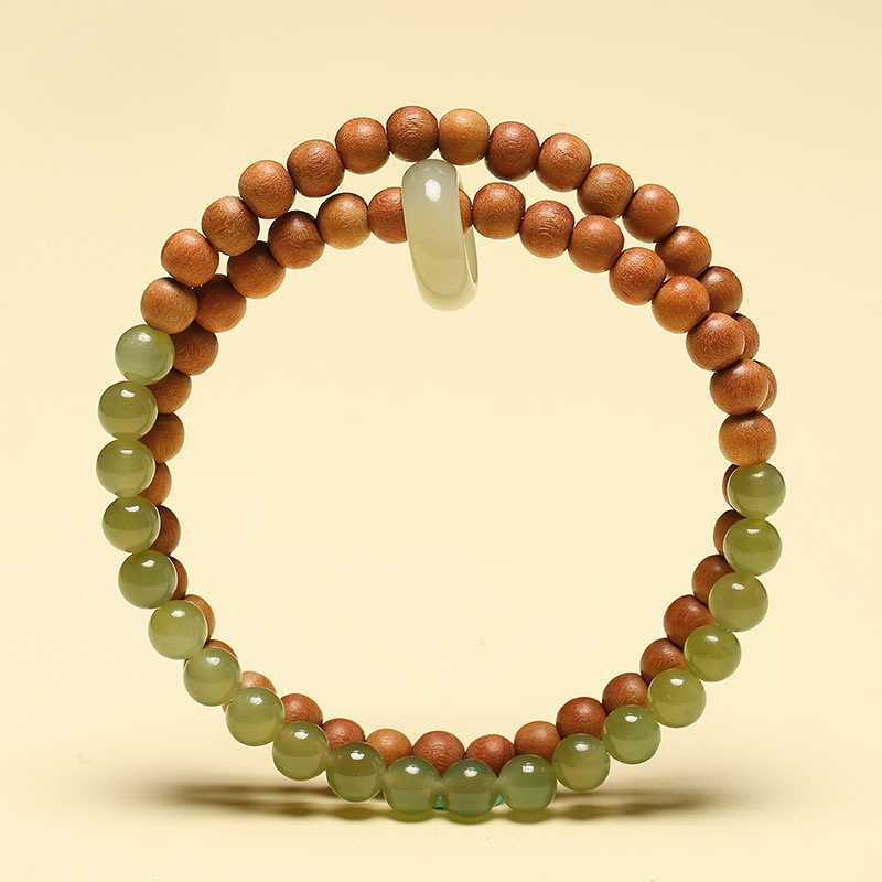 TODAY ONLY! Wood & Jade Dual-Layer Mala · Bodhi Serenity