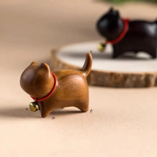 Green Sandalwood Small Leaf Red Sandalwood Cute Cat Animals Soothing Peace Decoration