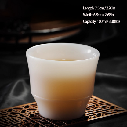 Ivory-White Glazed Artisan Teacup – Silky Smooth Finish, Cool to the Touch | Zen Ara Grove