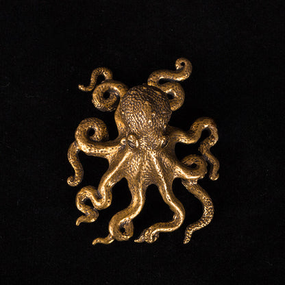 Tiny Brass Octopus Sculpture – Ocean-Inspired Charm in a Pocket Size | Zen Ara Grove