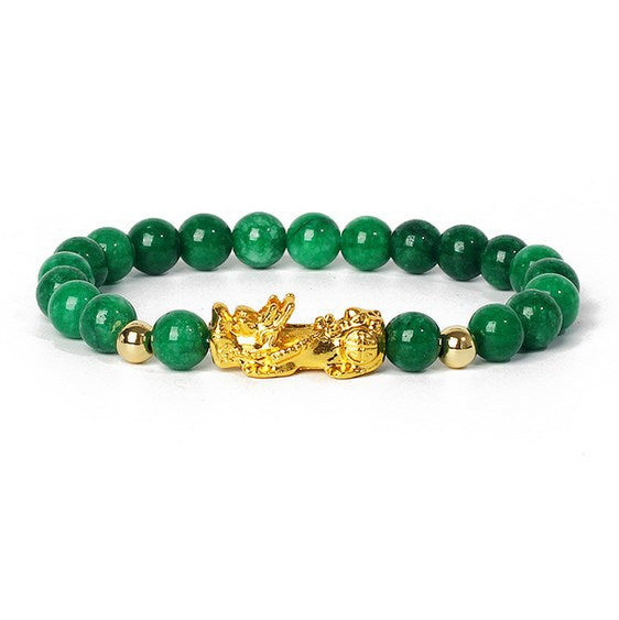 Gold Pixiu Gemstone Bracelet – Symbol of Luck and Positive Energy | Zen Ara Grove