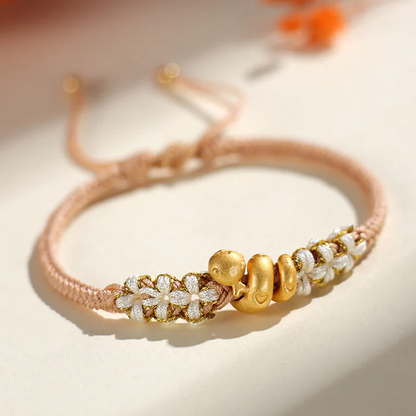 Handmade 999 Sterling Silver Snake Year Red String Bracelet – Heart & Peach Blossom Luck | Zen Ara Grove