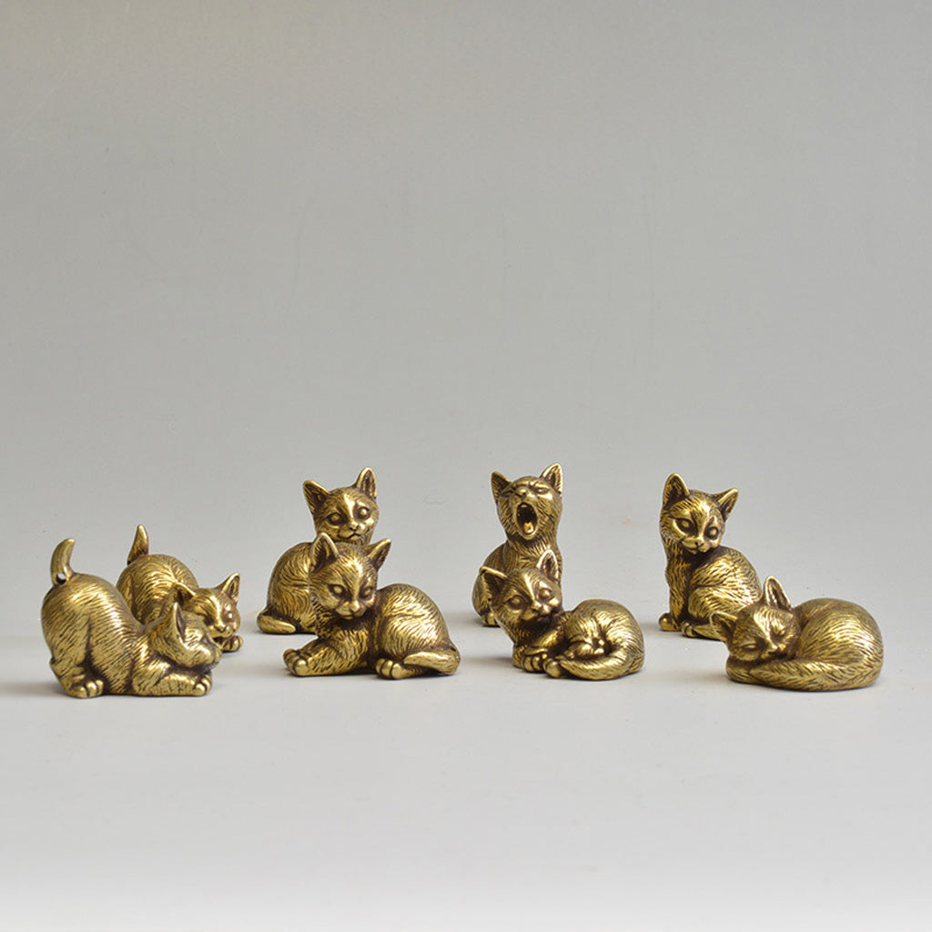 Little Brass Cat Charms – Playful Energy in Pocket-Sized Art | Zen Ara Grove