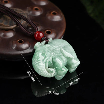 Jade Stone Pendant of 'Peaceful Elephant' – Symbol of Harmony & Good Fortune | Zen Ara Grove