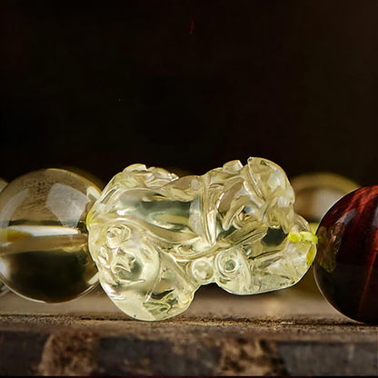 Yellow Citrine Double Pixiu Bracelet — Meaning of Wealth & Fortune| Zen Ara Grove