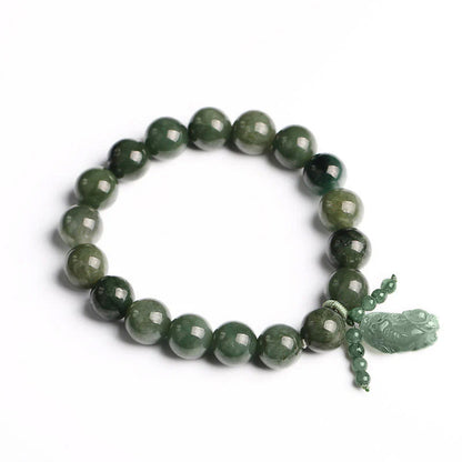 Natural Jade Pixiu Beaded Bracelet – Prosperity & Protection | Zen Ara Grove