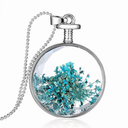 Round Real Flower Necklace – Nature’s Beauty, Forever Close | Zen Ara Grove