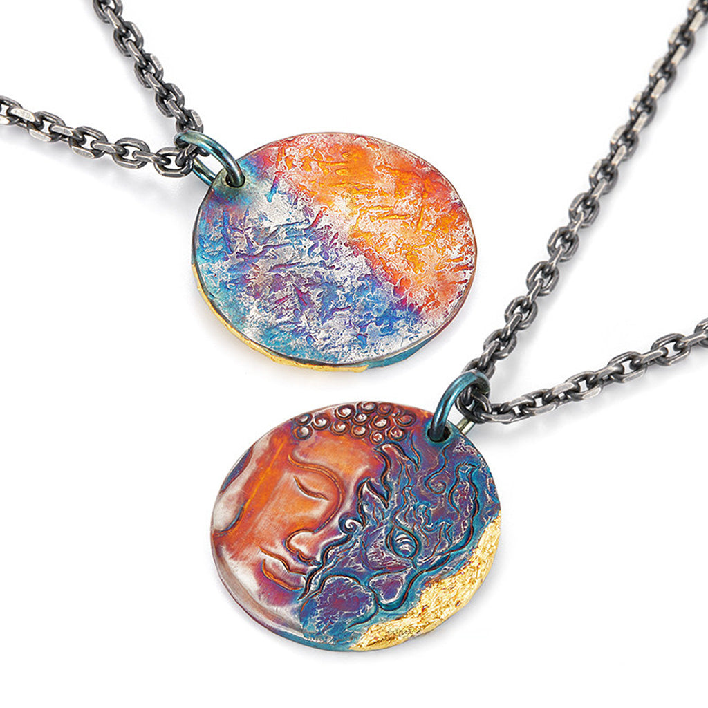 99 Silver Half Demon Half Buddha Pendant – Embrace Your Duality | Zen Ara Grove