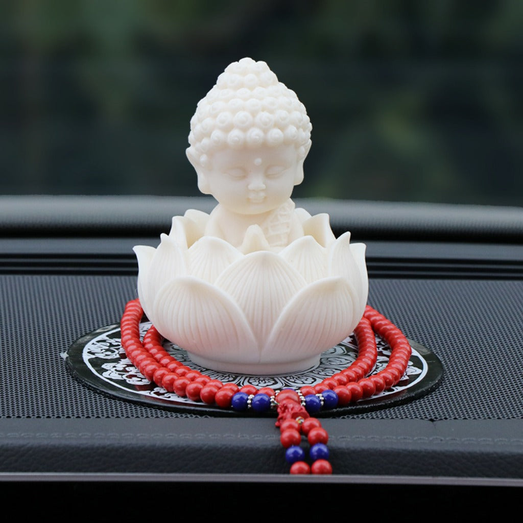 Handmade Golden Lotus Buddha Figurine – Symbol of Serenity, Wisdom & Inner Peace | Zen Ara Grove