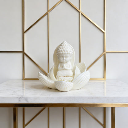 Nine-Petal Lotus Baby Buddha in Tagua Nut – Blessings in Every Bloom | Zen Ara Grove