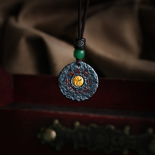 999 Pure Silver Handcrafted Tai Chi Bagua Pendant Necklace – Protection & Harmony | Zen Ara Grove