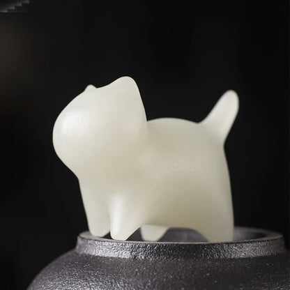 TODAY ONLY! 2Pcs Mini Cute Cat Glowstone Luminous Lucky Cat Energy Decoration | Zen Ara Grove