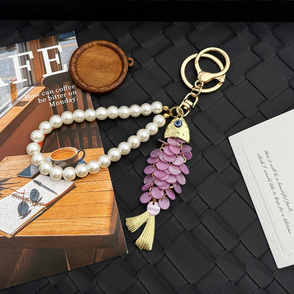 Azure Wave Tassel Fish Keychain – Grace in Motion | Zen Ara Grove