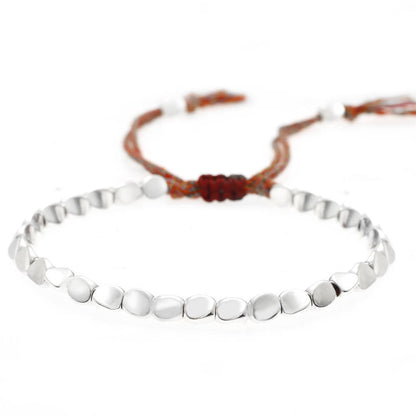 $9.99 LIMITED TIME OFFER  Subtle Zen Threads Bracelet: Mindful Gold & Woven Harmony