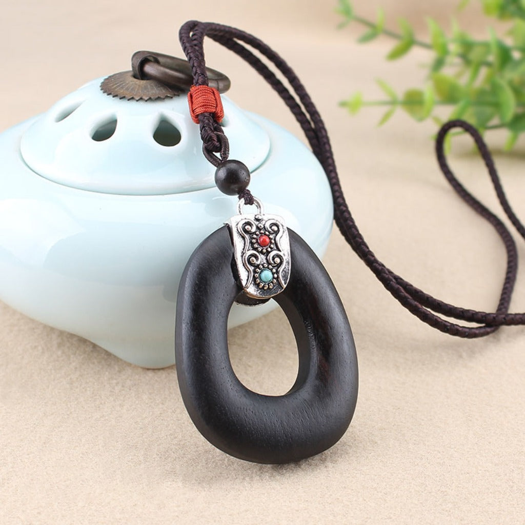 Black Ebony Lotus Pendant｜Dark Serenity in Bloom | Zen Ara Grove