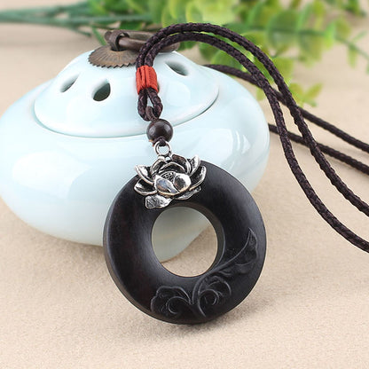 TODAY ONLY! Black Ebony Lotus Pendant｜Dark Serenity in Bloom | Zen Ara Grove