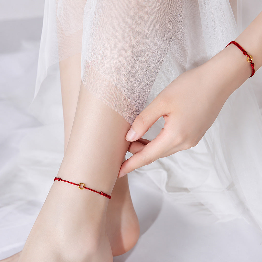 Adjustable Hand-Braided Circle Bracelet or Anklet — Balance & Connection