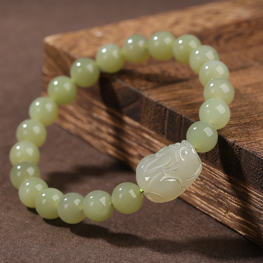 Natural Hetian Jade Pixiu Bracelet | Zen Ara Grove