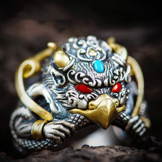 Skyward Guardian – Bold Silver Ring Inspired by the Great Roc | Zen Ara Grove
