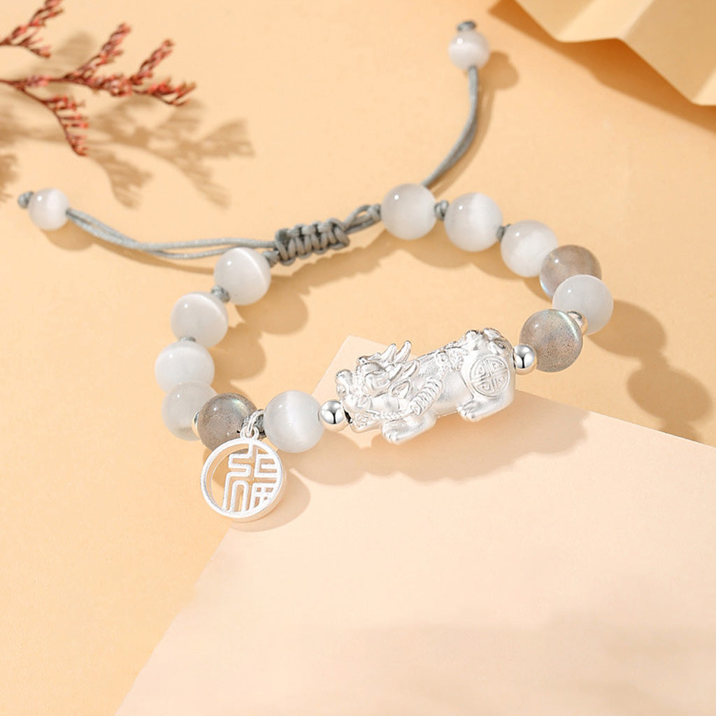 999 Sterling Silver Adjustable Pixiu Couple Bracelet – Blessing of Wealth and Togetherness | Zen Ara Grove