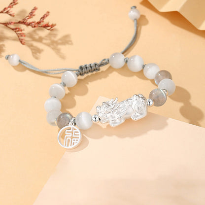 999 Sterling Silver Adjustable Pixiu Couple Bracelet – Blessing of Wealth and Togetherness | Zen Ara Grove