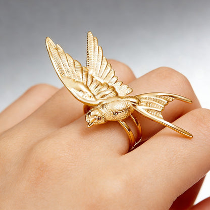 Adjustable Stainless Steel Peace Dove Ring – Symbol of Hope and Harmony | Zen Ara Grove