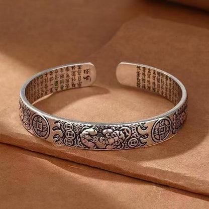 Limited Time Offer · Retro Silver‑Tone Pixiu Open Bangle – Symbol of Wealth and Protection | Zen Ara Grove