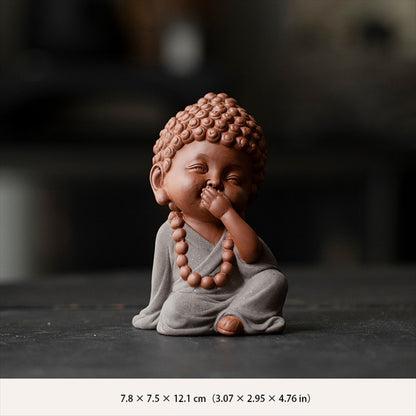 Ceramic "Four No Evils" Buddha Statue Set – Symbols of Mindfulness, Compassion, and Peace | Zen Ara Grove